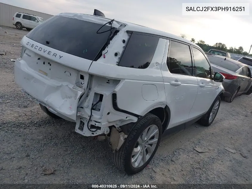 2023 Land Rover Discovery Sport S VIN: SALCJ2FX3PH916251 Lot: 40310625