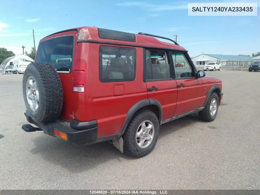 SALTY1240YA233435 2000 Land Rover Discovery Series Ii