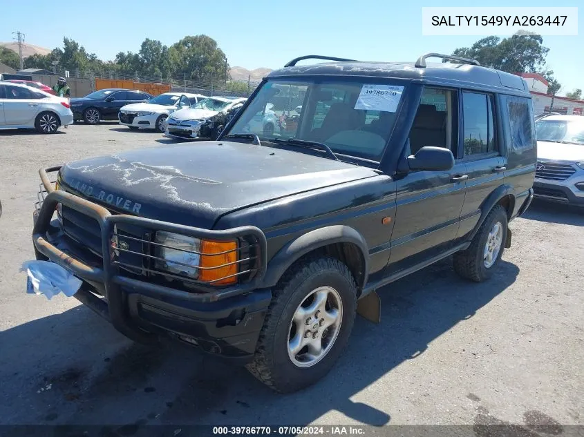 2000 Land Rover Discovery Series Ii Cloth/Series Ii Leather VIN: SALTY1549YA263447 Lot: 39786770