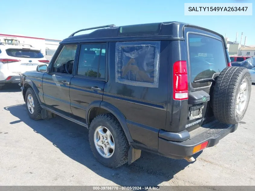 2000 Land Rover Discovery Series Ii Cloth/Series Ii Leather VIN: SALTY1549YA263447 Lot: 39786770