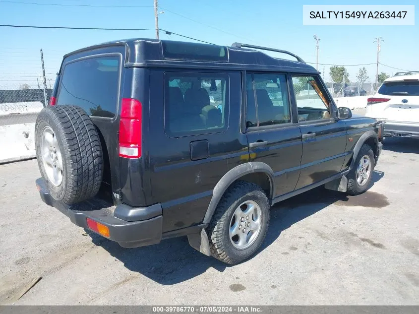 2000 Land Rover Discovery Series Ii Cloth/Series Ii Leather VIN: SALTY1549YA263447 Lot: 39786770