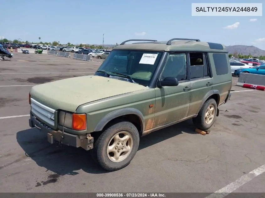 2000 Land Rover Discovery Series Ii Cloth/Series Ii Leather VIN: SALTY1245YA244849 Lot: 39908536