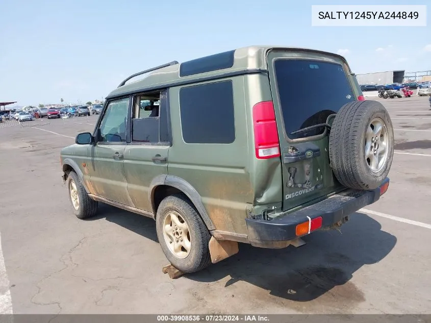 2000 Land Rover Discovery Series Ii Cloth/Series Ii Leather VIN: SALTY1245YA244849 Lot: 39908536