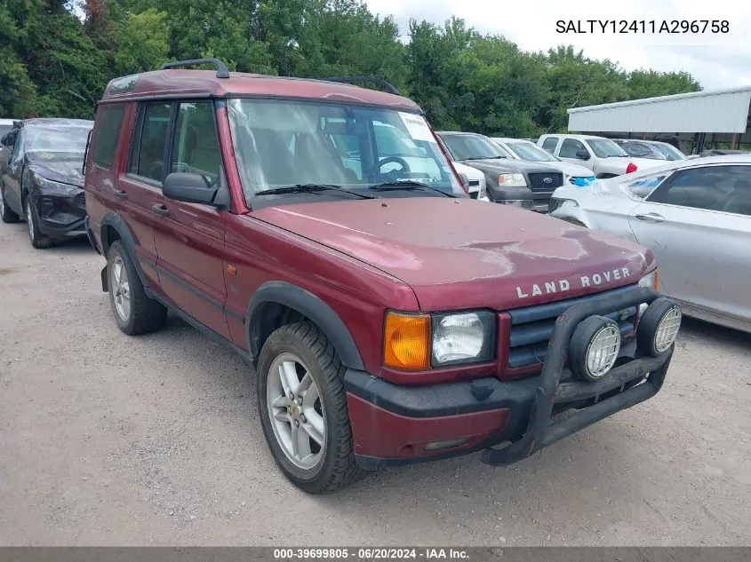 2001 Land Rover Discovery Ii Se VIN: SALTY12411A296758 Lot: 39699805