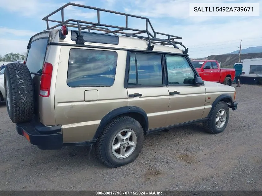 2002 Land Rover Discovery Series Ii Sd VIN: SALTL15492A739671 Lot: 39817795