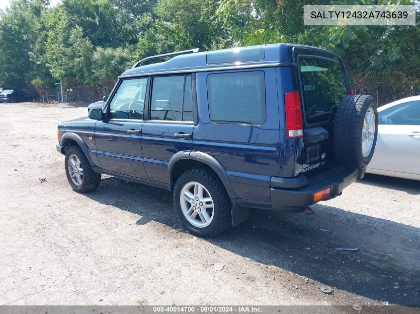 2002 Land Rover Discovery Series Ii Se VIN: SALTY12432A743639 Lot: 40014700