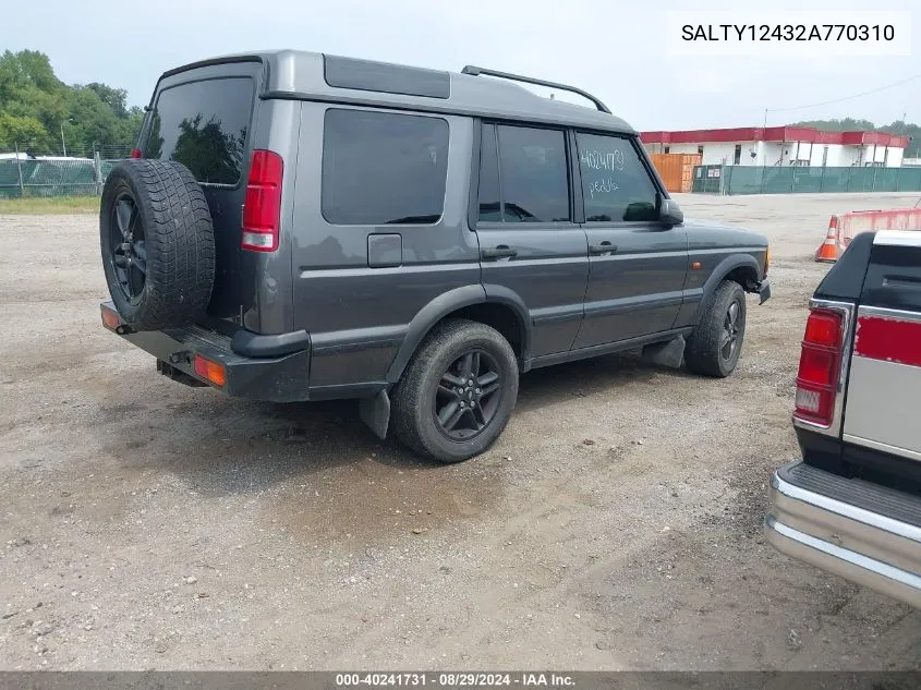 2002 Land Rover Discovery Series Ii Se VIN: SALTY12432A770310 Lot: 40241731