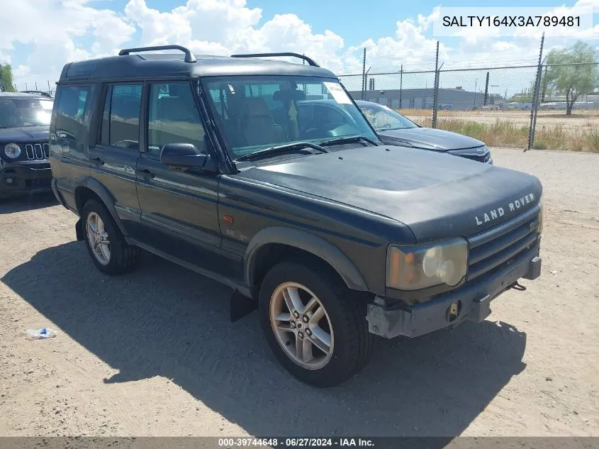 2003 Land Rover Discovery Ii Se VIN: SALTY164X3A789481 Lot: 39744648