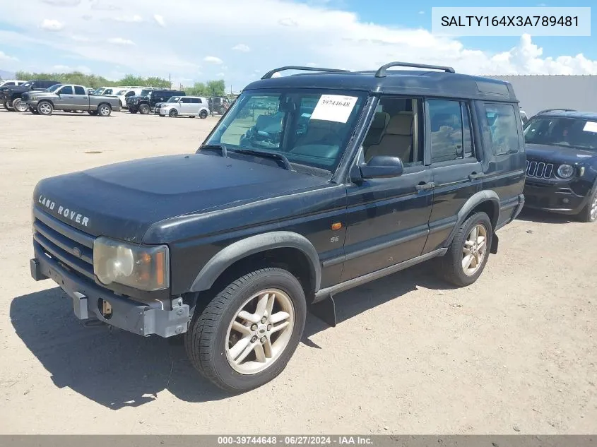 2003 Land Rover Discovery Ii Se VIN: SALTY164X3A789481 Lot: 39744648