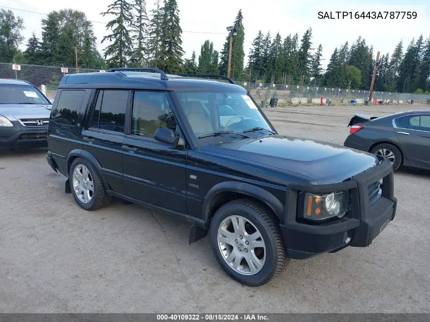 2003 Land Rover Discovery Ii Hse VIN: SALTP16443A787759 Lot: 40109322