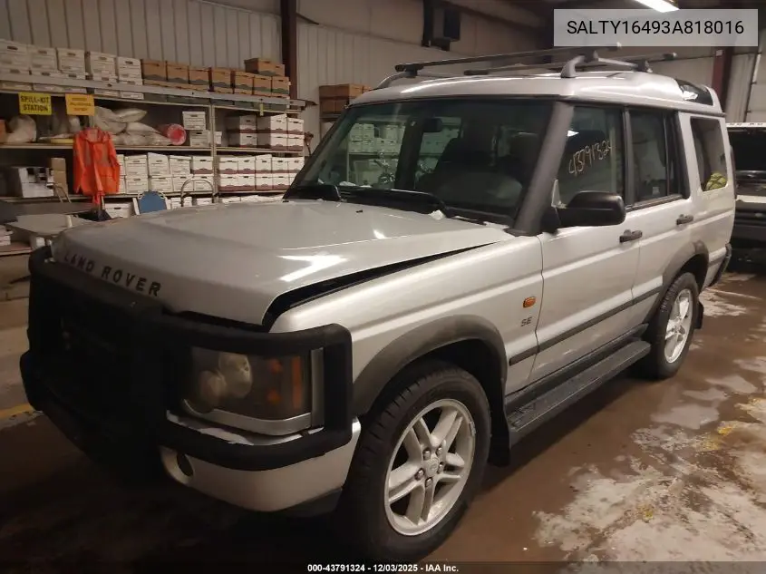 SALTY16493A818016 2003 Land Rover Discovery Se