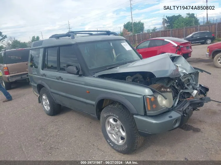 2004 Land Rover Discovery Se VIN: SALTY19474A850802 Lot: 39731987