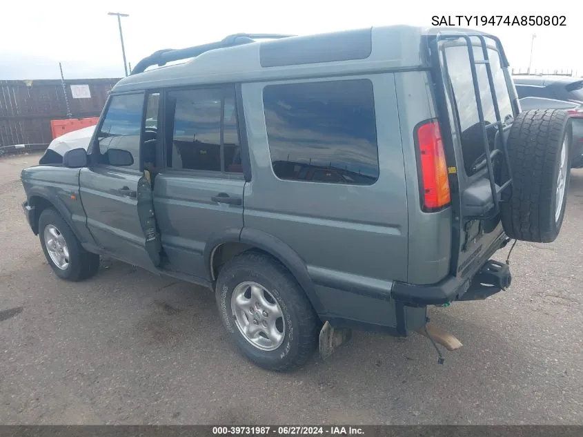 2004 Land Rover Discovery Se VIN: SALTY19474A850802 Lot: 39731987