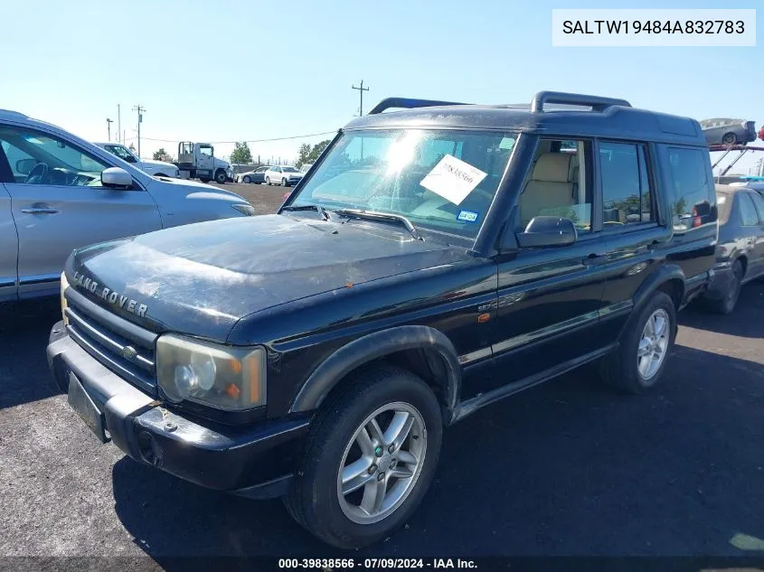 2004 Land Rover Discovery Se VIN: SALTW19484A832783 Lot: 39838566