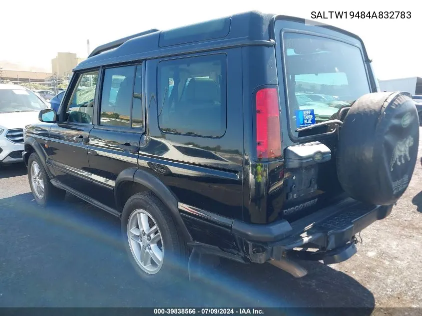 2004 Land Rover Discovery Se VIN: SALTW19484A832783 Lot: 39838566