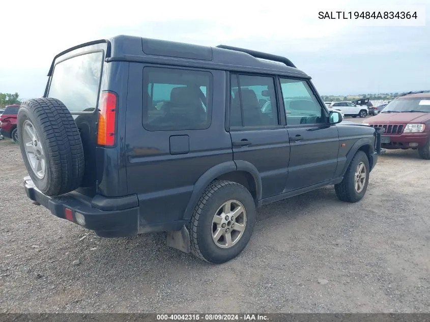 2004 Land Rover Discovery S VIN: SALTL19484A834364 Lot: 40042315