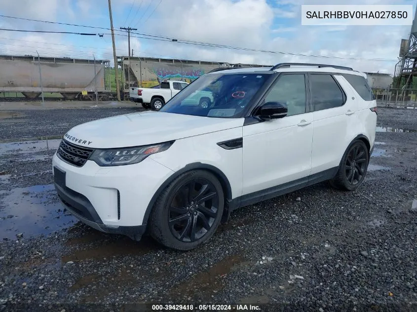 SALRHBBV0HA027850 2017 Land Rover Discovery Hse Luxury