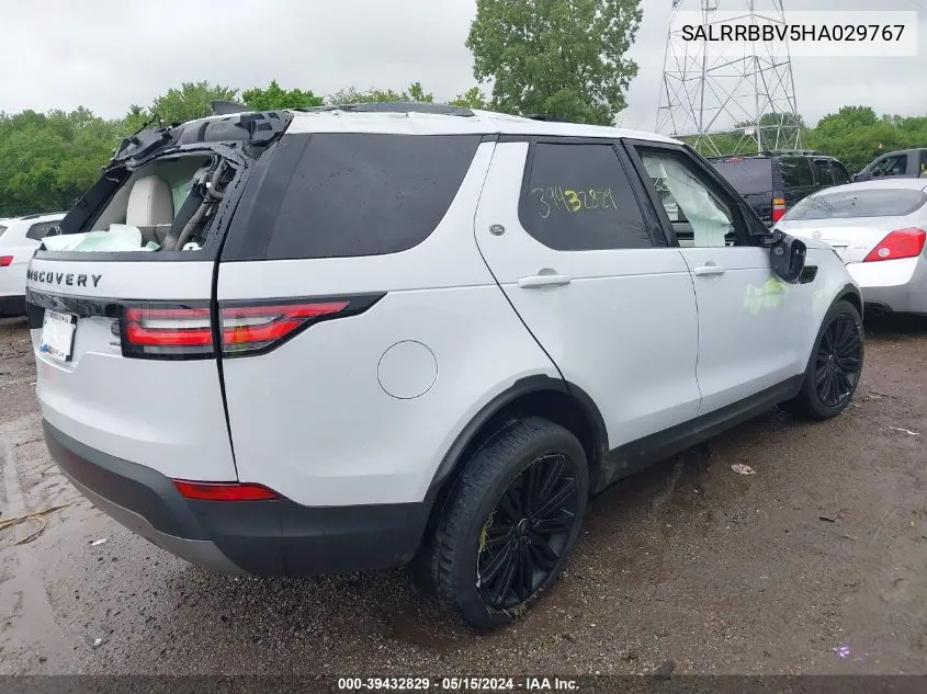 2017 Land Rover Discovery Hse VIN: SALRRBBV5HA029767 Lot: 39432829