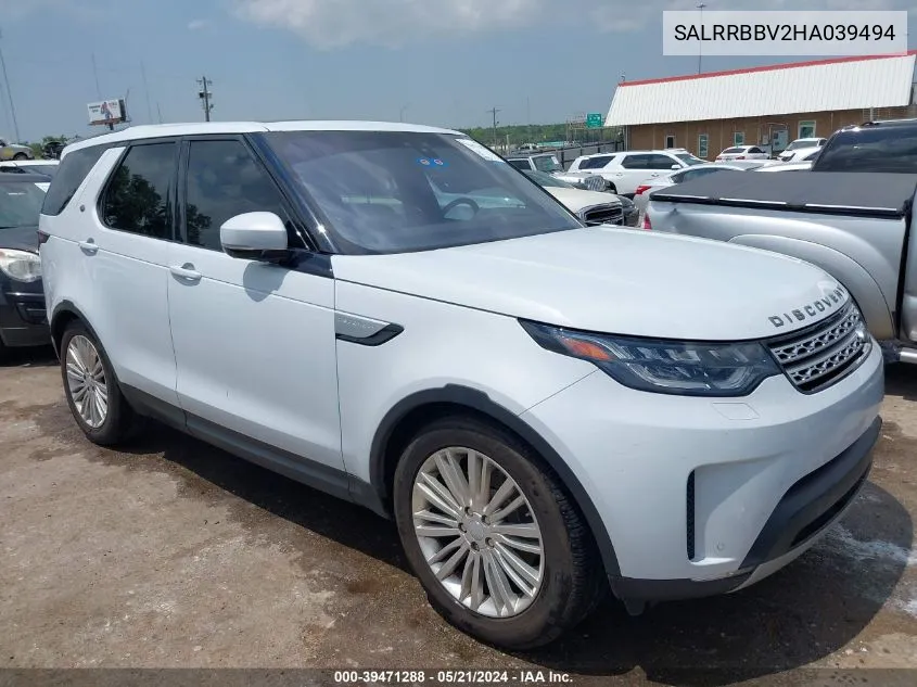 SALRRBBV2HA039494 2017 Land Rover Discovery Hse