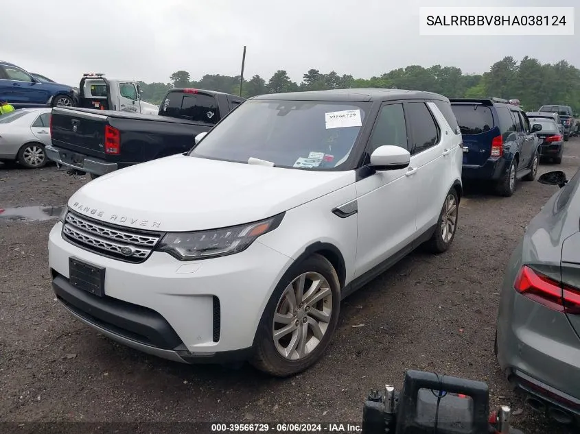 SALRRBBV8HA038124 2017 Land Rover Discovery Hse