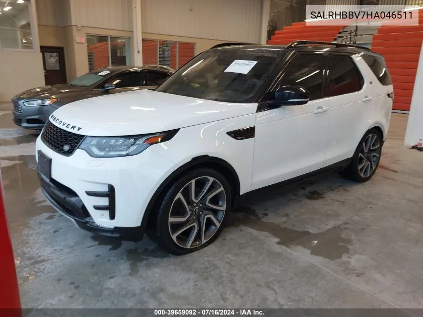 2017 Land Rover Discovery Hse Luxury VIN: SALRHBBV7HA046511 Lot: 39659092