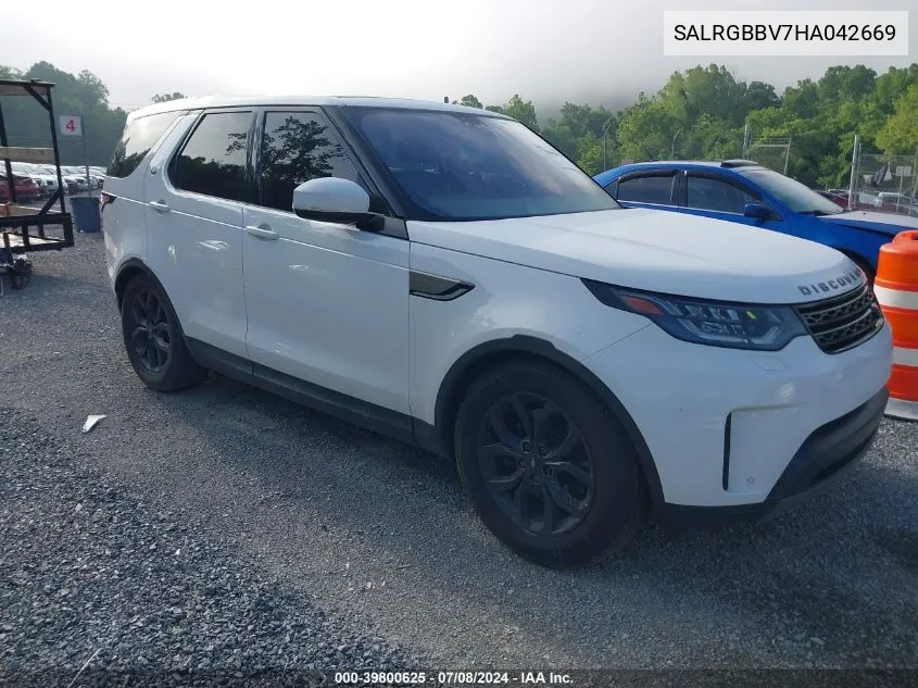 2017 Land Rover Discovery Se VIN: SALRGBBV7HA042669 Lot: 39800625