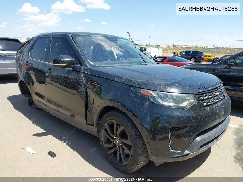 SALRHBBV2HA018258 2017 Land Rover Discovery Hse Luxury