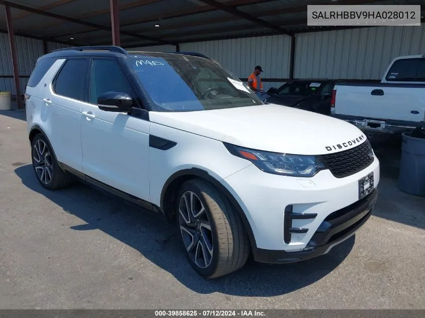 2017 Land Rover Discovery Hse Luxury VIN: SALRHBBV9HA028012 Lot: 39858625