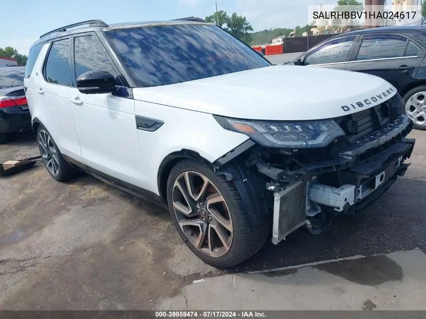 2017 Land Rover Discovery Hse Luxury VIN: SALRHBBV1HA024617 Lot: 39859474