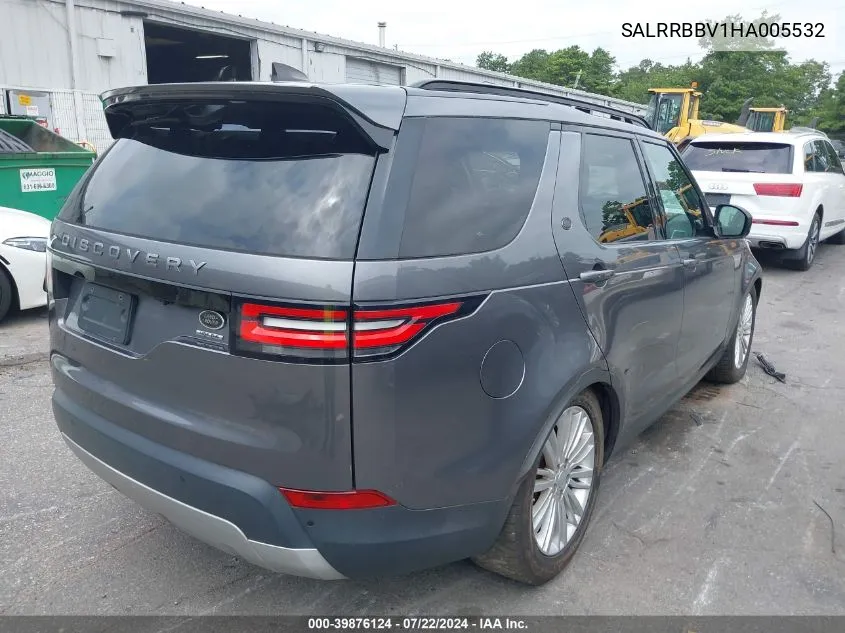 2017 Land Rover Discovery Hse VIN: SALRRBBV1HA005532 Lot: 39876124