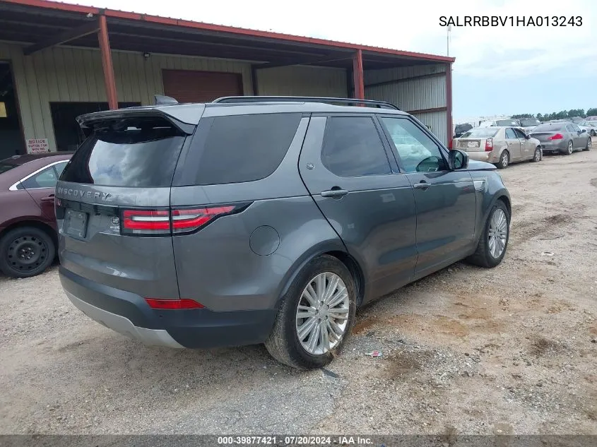 2017 Land Rover Discovery Hse VIN: SALRRBBV1HA013243 Lot: 39877421