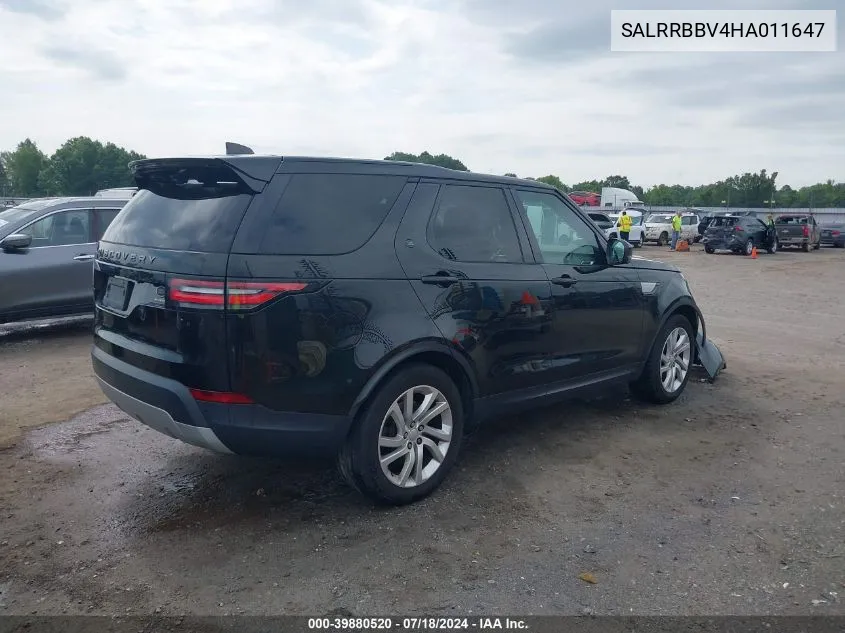 2017 Land Rover Discovery Hse VIN: SALRRBBV4HA011647 Lot: 39880520