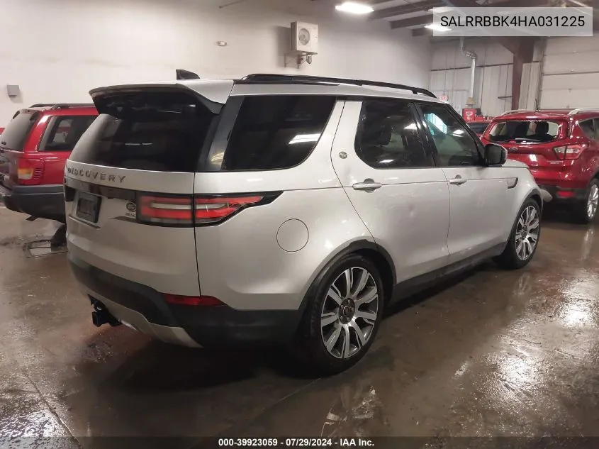 2017 Land Rover Discovery Hse VIN: SALRRBBK4HA031225 Lot: 39923059