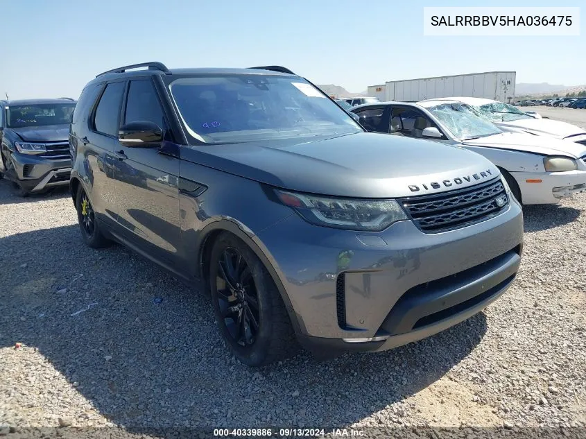 2017 Land Rover Discovery Hse VIN: SALRRBBV5HA036475 Lot: 40339886