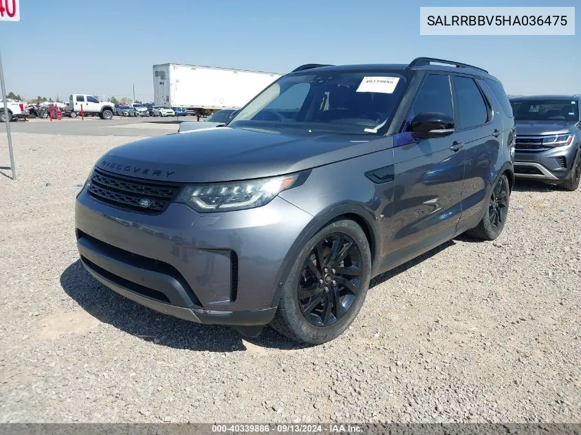 2017 Land Rover Discovery Hse VIN: SALRRBBV5HA036475 Lot: 40339886