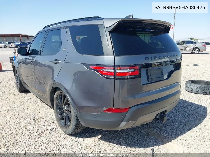 2017 Land Rover Discovery Hse VIN: SALRRBBV5HA036475 Lot: 40339886