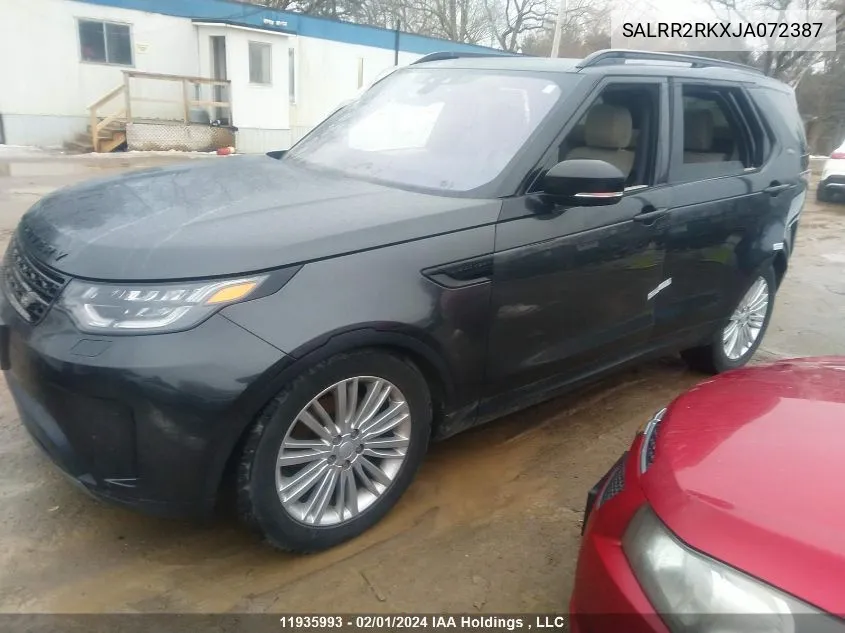 2018 Land Rover Discovery VIN: SALRR2RKXJA072387 Lot: 11935993