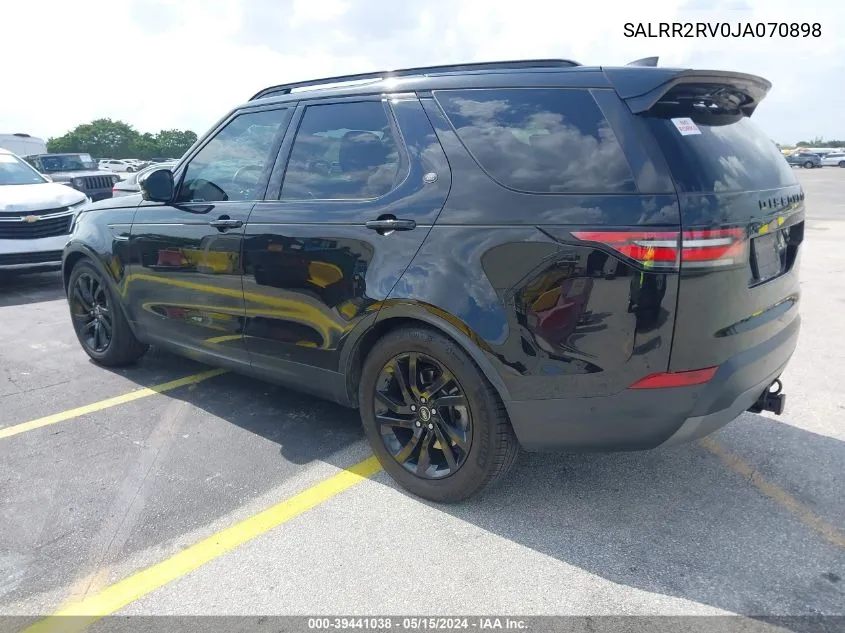 2018 Land Rover Discovery Hse VIN: SALRR2RV0JA070898 Lot: 39441038