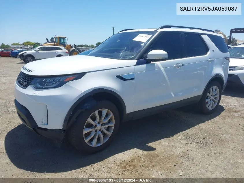 2018 Land Rover Discovery Hse Luxury VIN: SALRT2RV5JA059087 Lot: 39647193