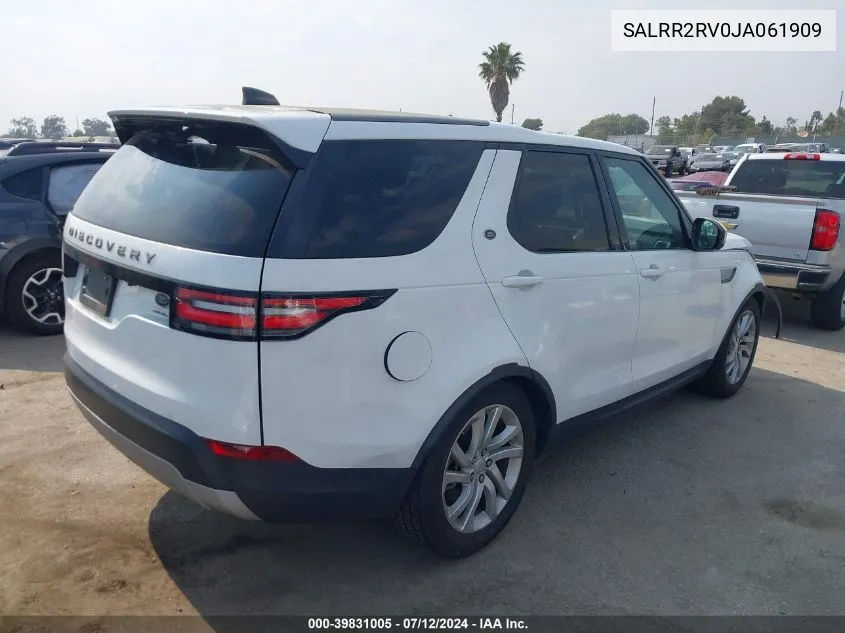 2018 Land Rover Discovery Hse VIN: SALRR2RV0JA061909 Lot: 39831005