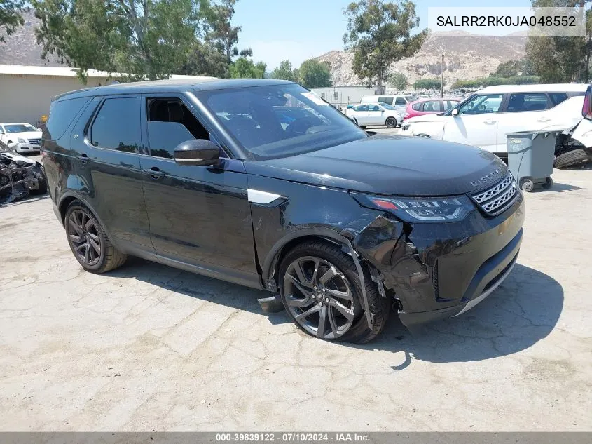 2018 Land Rover Discovery Hse VIN: SALRR2RK0JA048552 Lot: 39839122