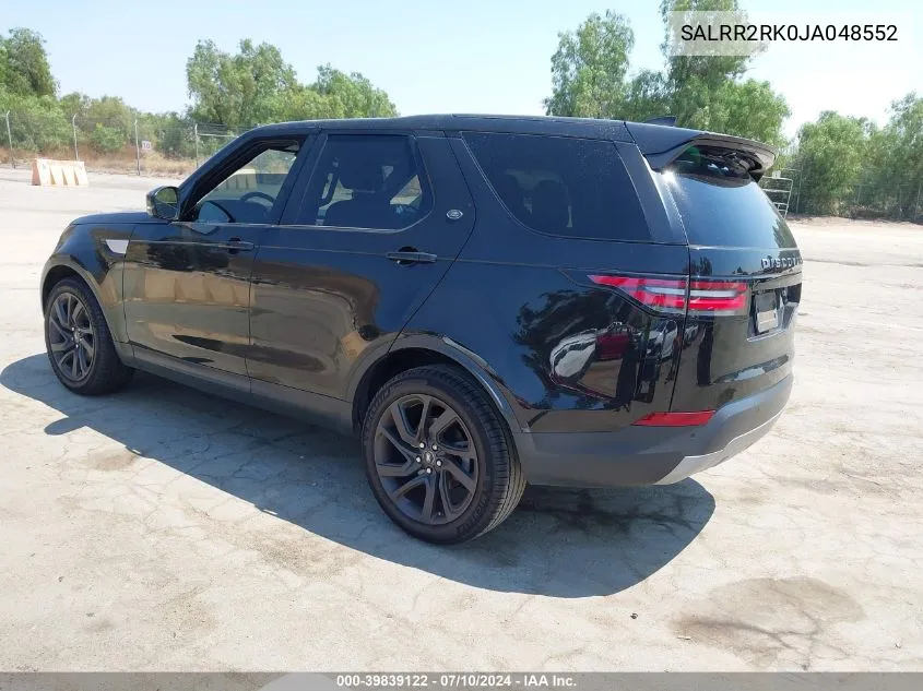 2018 Land Rover Discovery Hse VIN: SALRR2RK0JA048552 Lot: 39839122