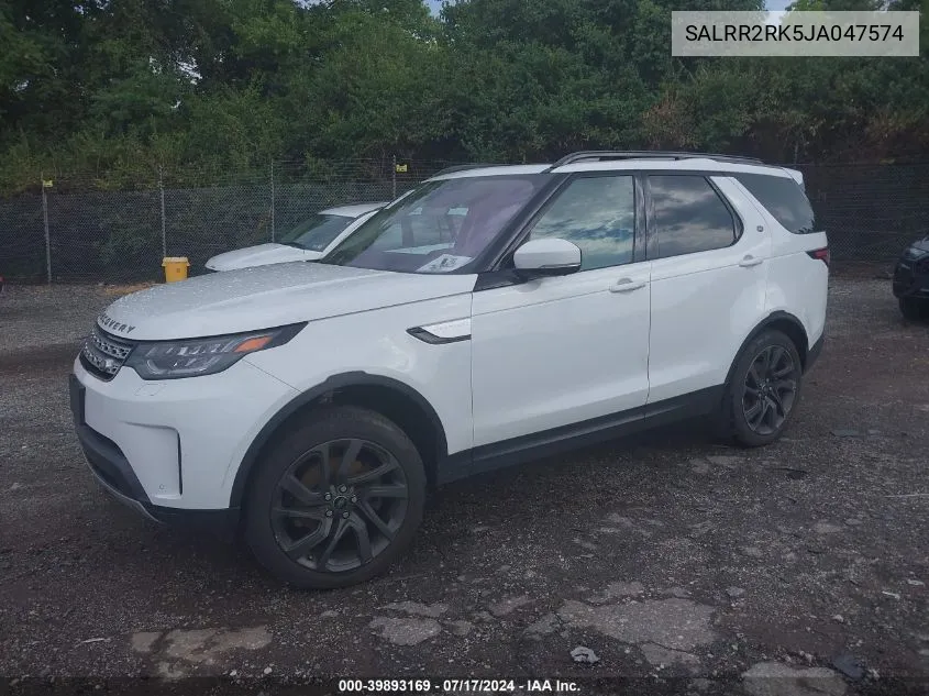 2018 Land Rover Discovery Hse VIN: SALRR2RK5JA047574 Lot: 39893169