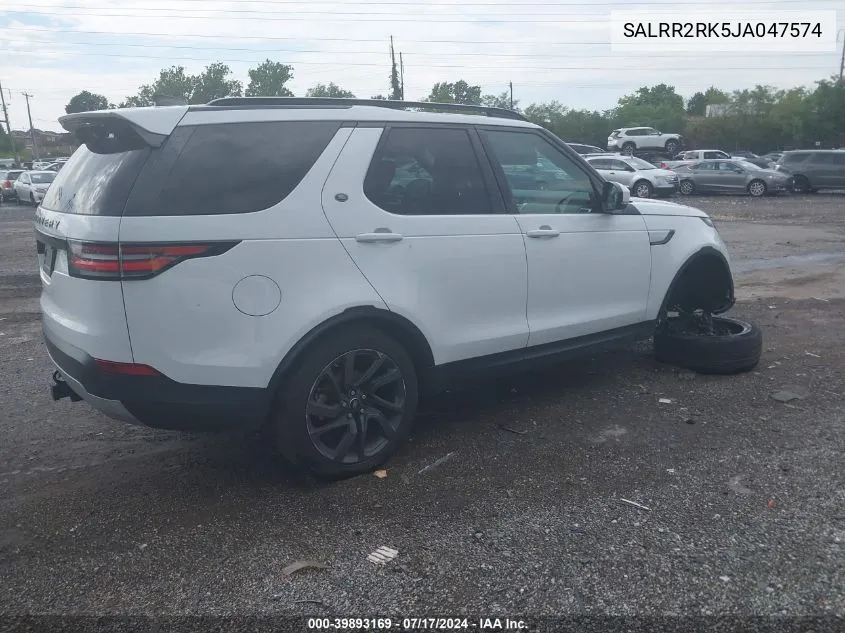 2018 Land Rover Discovery Hse VIN: SALRR2RK5JA047574 Lot: 39893169