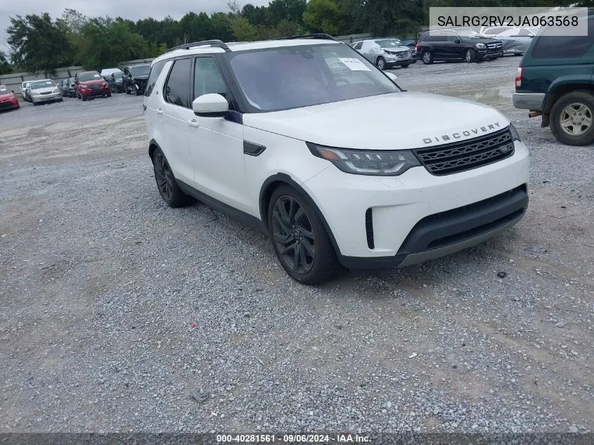 2018 Land Rover Discovery Se VIN: SALRG2RV2JA063568 Lot: 40281561