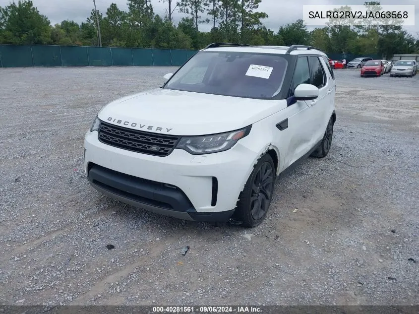 2018 Land Rover Discovery Se VIN: SALRG2RV2JA063568 Lot: 40281561