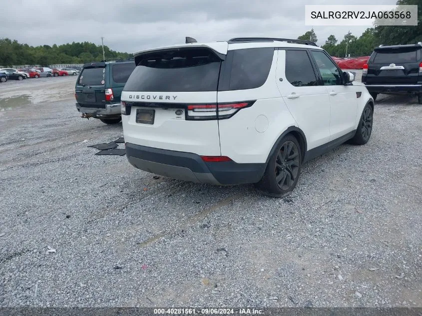 2018 Land Rover Discovery Se VIN: SALRG2RV2JA063568 Lot: 40281561