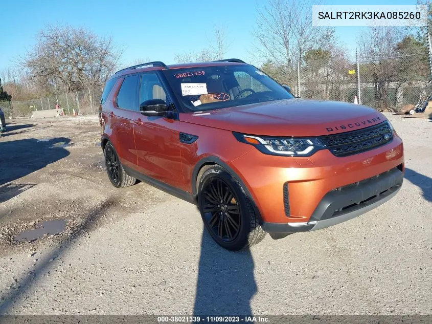 2019 Land Rover Discovery Hse Luxury VIN: SALRT2RK3KA085260 Lot: 38021339