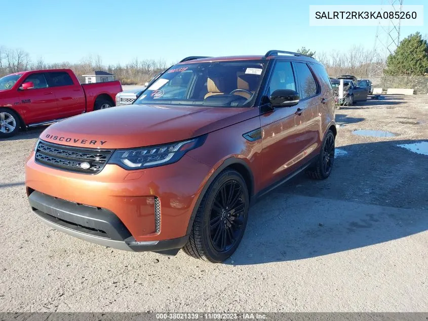 2019 Land Rover Discovery Hse Luxury VIN: SALRT2RK3KA085260 Lot: 38021339