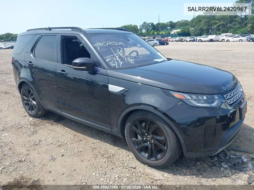 2020 Land Rover Discovery Hse VIN: SALRR2RV6L2420967 Lot: 39927369